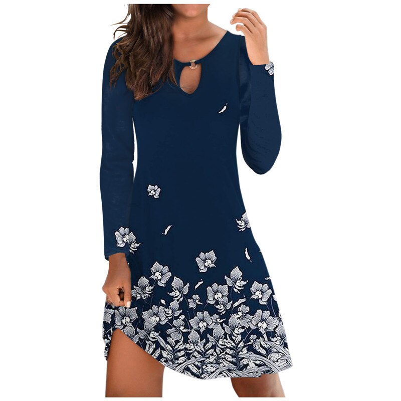 Vintage Dress Autumn New Casual Long