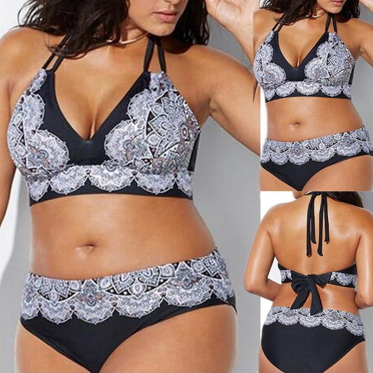 Bikinis Women Women Plus Size Bandage Printing Padded