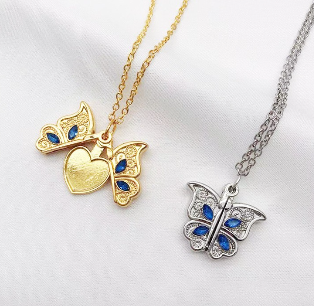 New diamond butterfly heart necklace for women,pendant necklace