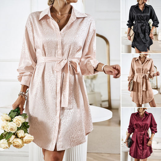 Shirt Dress Women's Autumn and Winter Elegant Long
