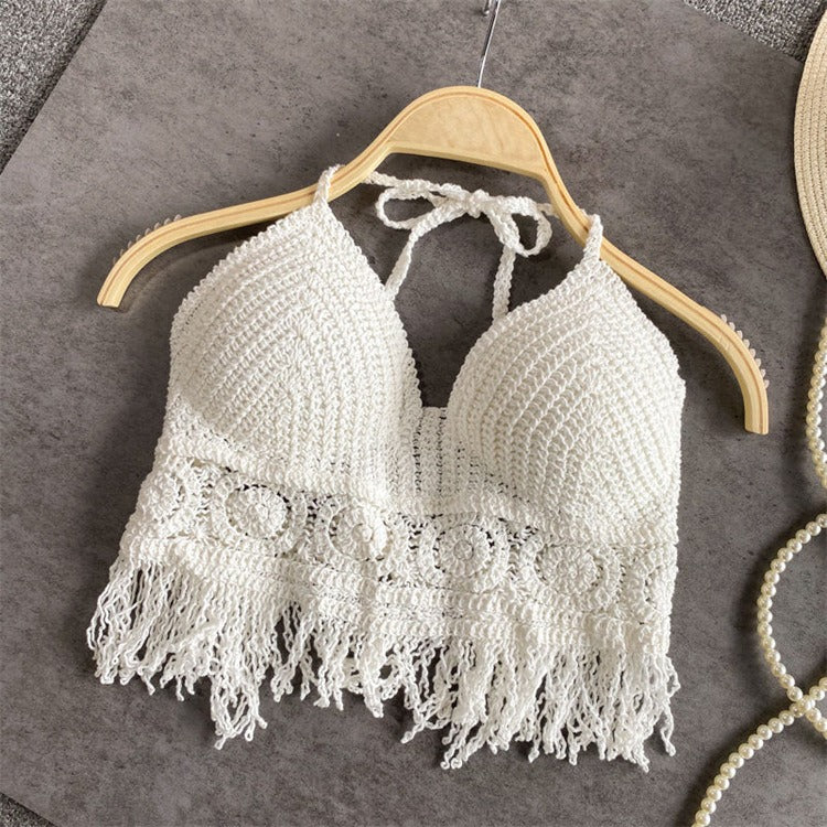Bra Embroidered Tank Top Women's Short Top