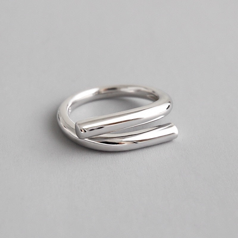 925 Sterling Silver Open Rings Retro Geometric