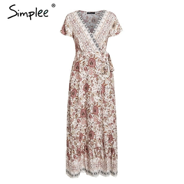 Vintage floral print summer dress