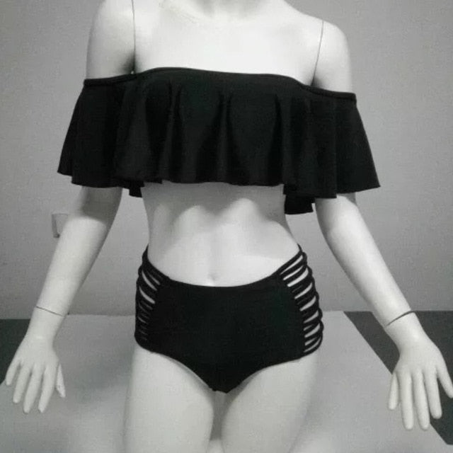 Women's Bikinis Mujer Ruffle Push Up Swimwear Separate Female Swimsuits