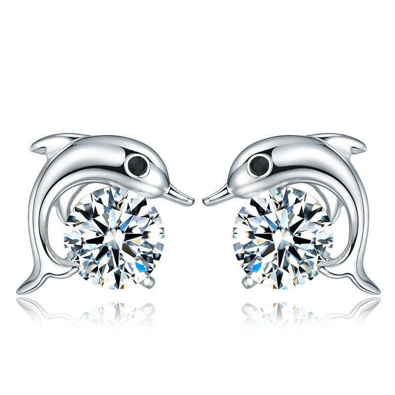 Silver Plated 925 Crystal Earrings Jewelry