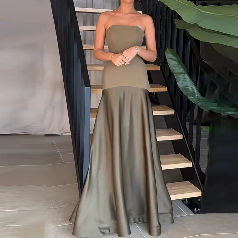 Women Sexy Off Shoulder Bustier Bodycon Dress Casual