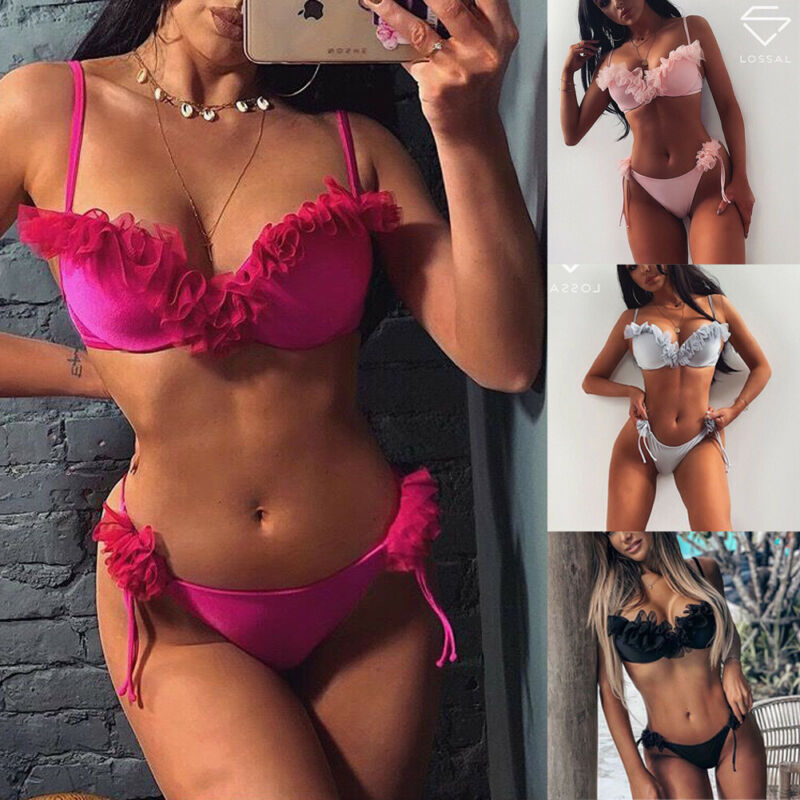 Sexy Bikini Set Two-Pieces Ruffles Push Up