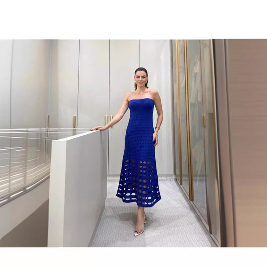New strapless one-step skirt, seaside sexy tight fitting jumpsuit