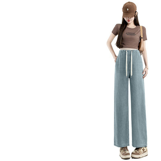Pregnant women's denim wide leg pants