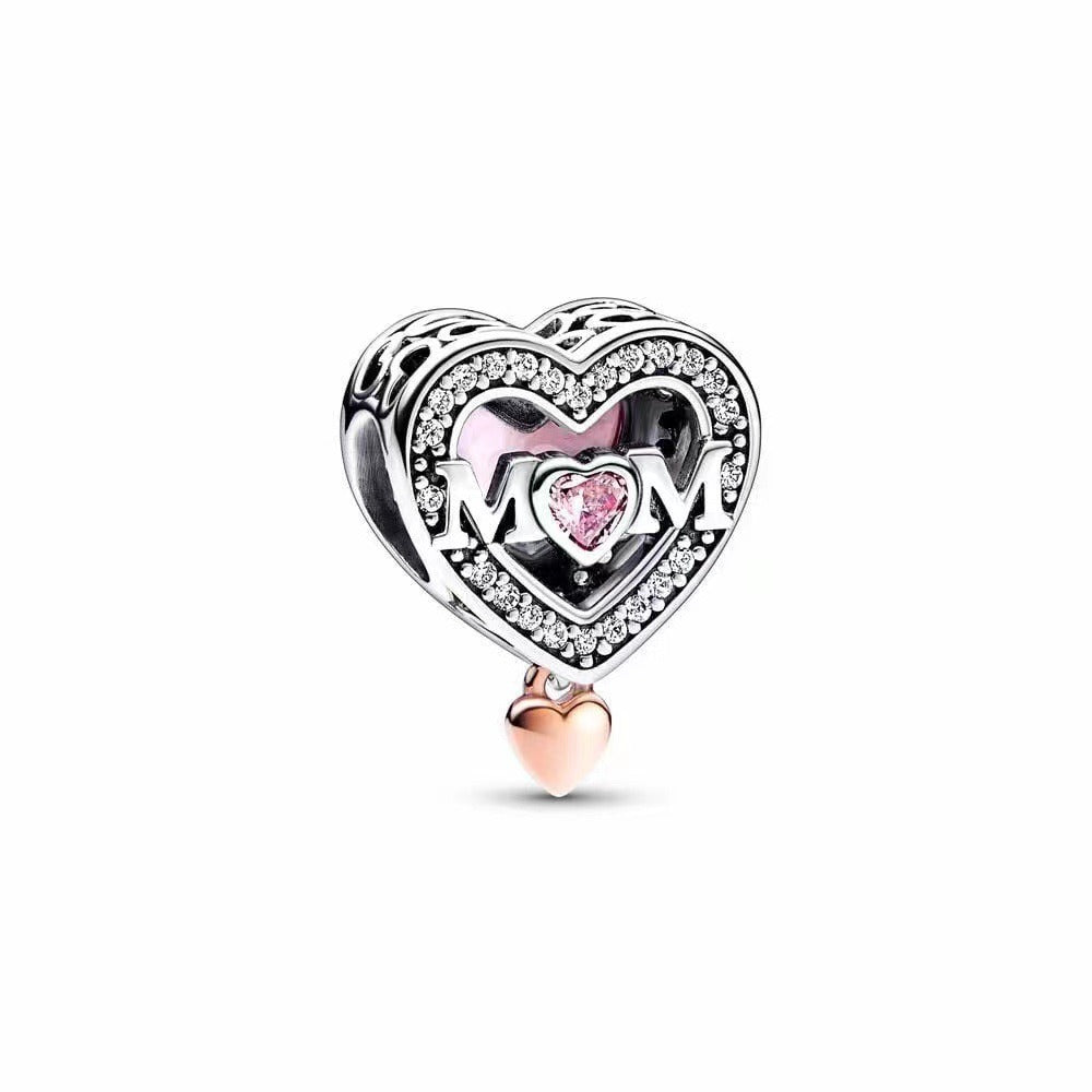 Plated 925 Valentine's Day Mother's Day Love Pendant DIY Accessories Pendant Gift