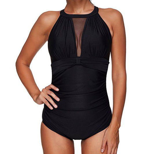 Women One Piece High Neck V-Neckline
