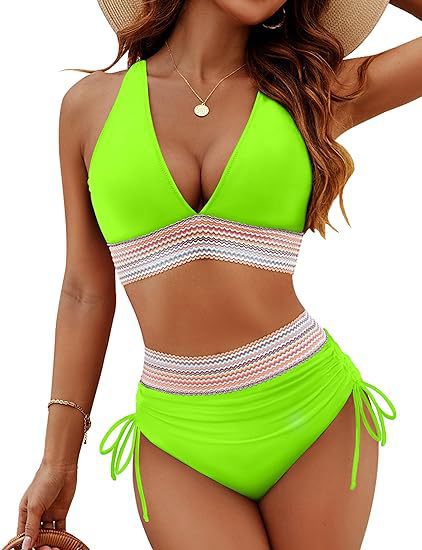 European and American solid color split sexy bikini foreign trade swimsuit
