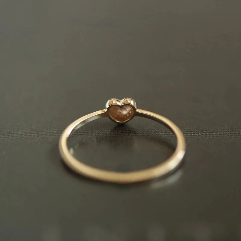 925 Sterling Silver Plated 14K  Ring for Girl Simple and Versatile  Fine Jewelry