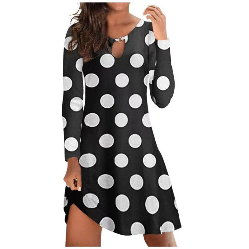 Vintage Dress Autumn New Casual Long