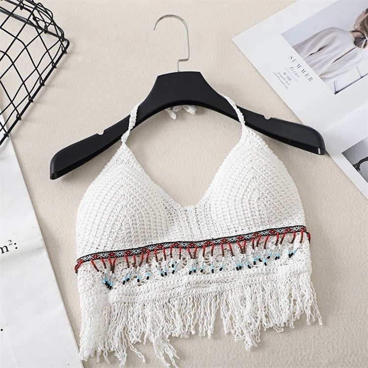 Bra Embroidered Tank Top Women's Short Top