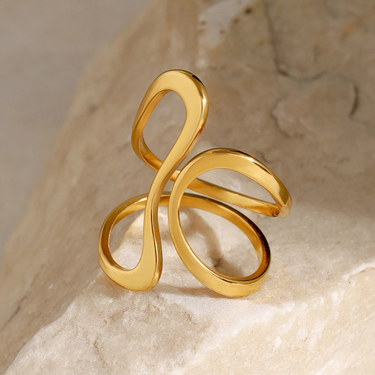 18k gold stainless steel ring