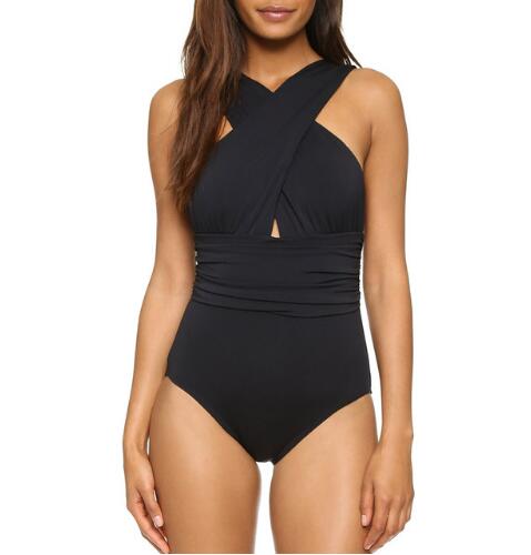 Black Red Sexy Cross Halter Women Swimwear