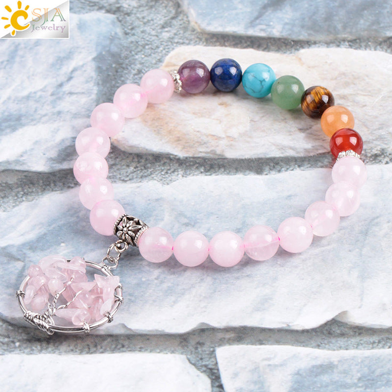 Bracelet pure handmade tree of life with pendant jewelry