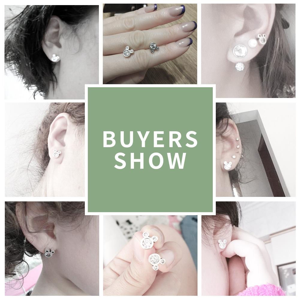 925 Sterling Silver Dazzling Miky Mouse Stud Earrings