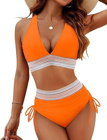 European and American solid color split sexy bikini foreign trade swimsuit