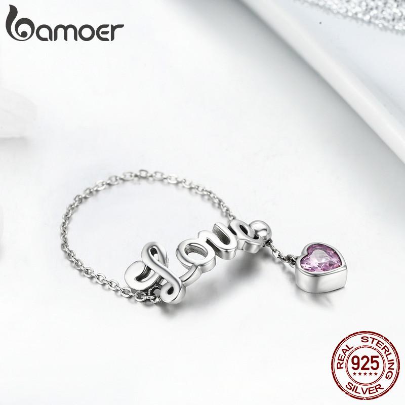 925 Sterling Silver Love Letter Adjustable Finger Ring