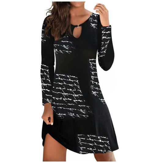 Vintage Dress Autumn New Casual Long