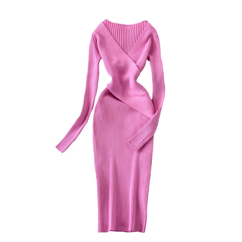 Elegant Cross V-neck Dress