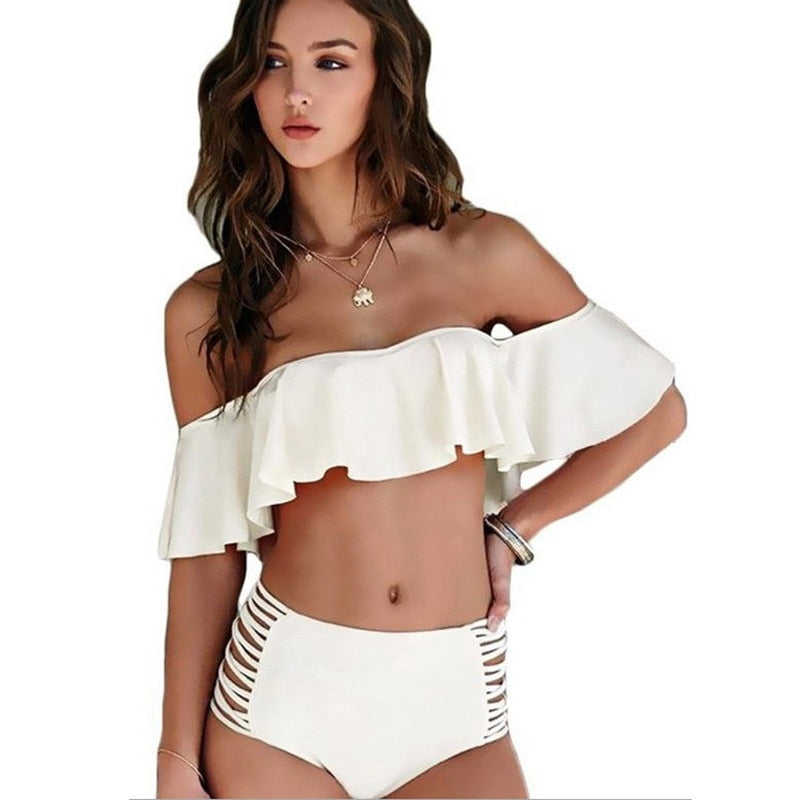 Women's Bikinis Mujer Ruffle Push Up Swimwear Separate Female Swimsuits