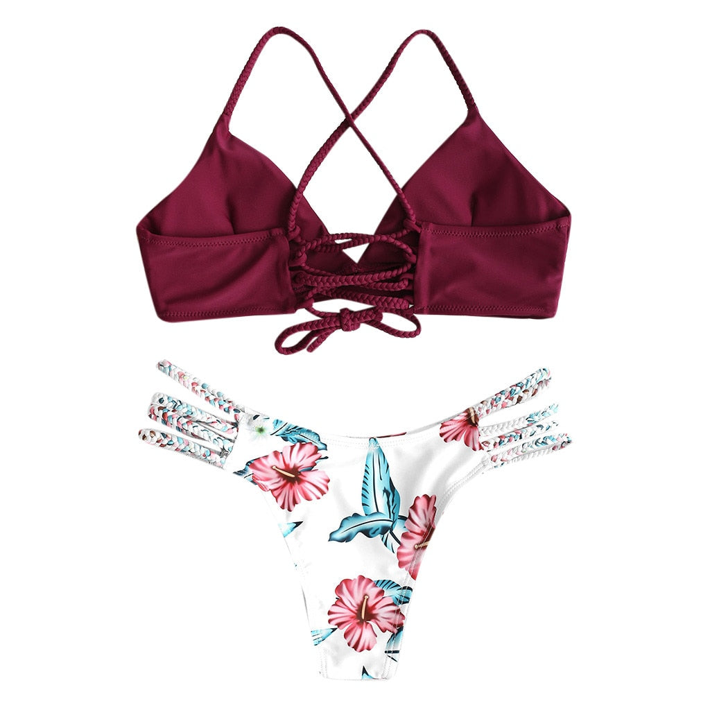 Sexy Bikini Push Up Print Bathing Suit Women Beachwear Swiming Suit Womens Bikinis