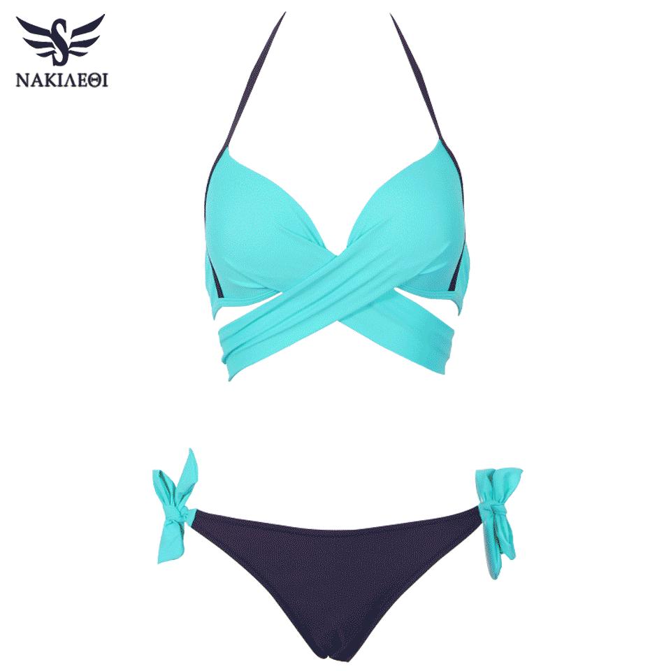 Sexy Bikini Women Swimsuit Push Up Swimwear Bandage Halter Bikini Set