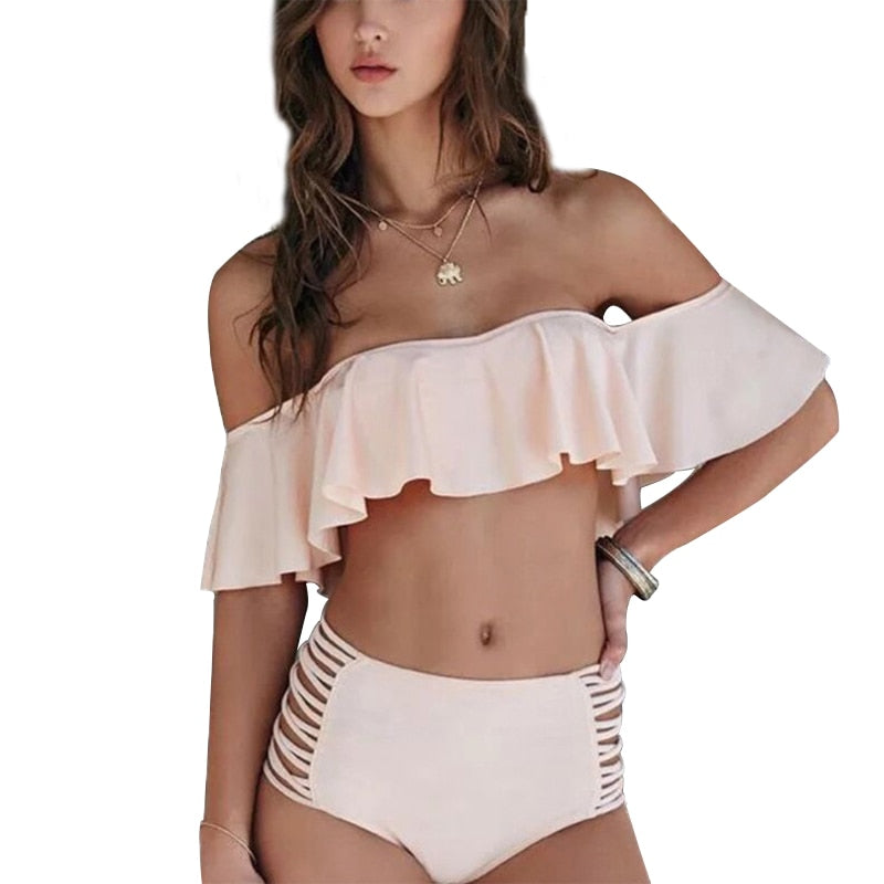 Women's Bikinis Mujer Ruffle Push Up Swimwear Separate Female Swimsuits