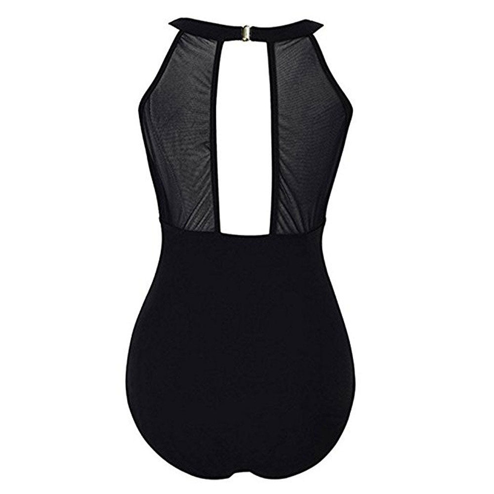 Women One Piece High Neck V-Neckline