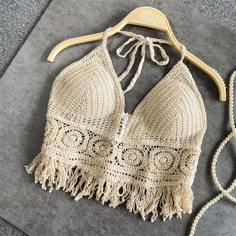 Bra Embroidered Tank Top Women's Short Top