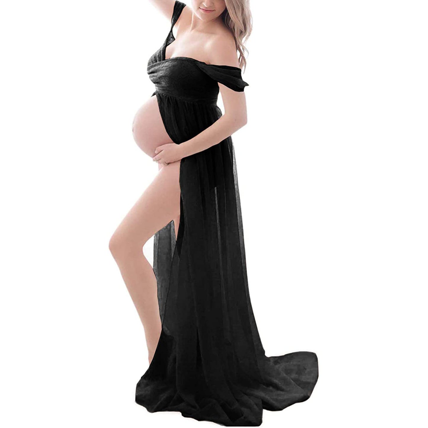Photo Dress Pregnant Open Floor Long