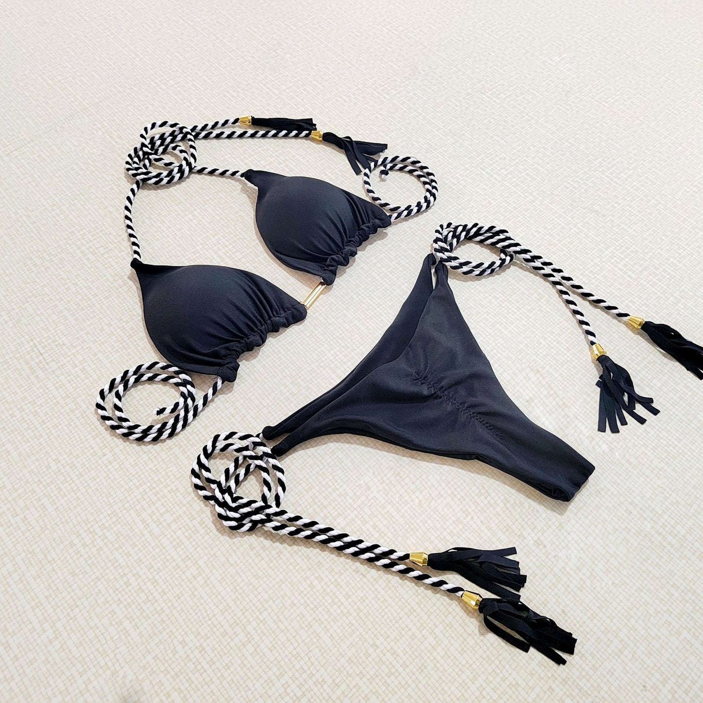 Swimsuit women's bikini split sexy triangle double-sided contrasting beach
