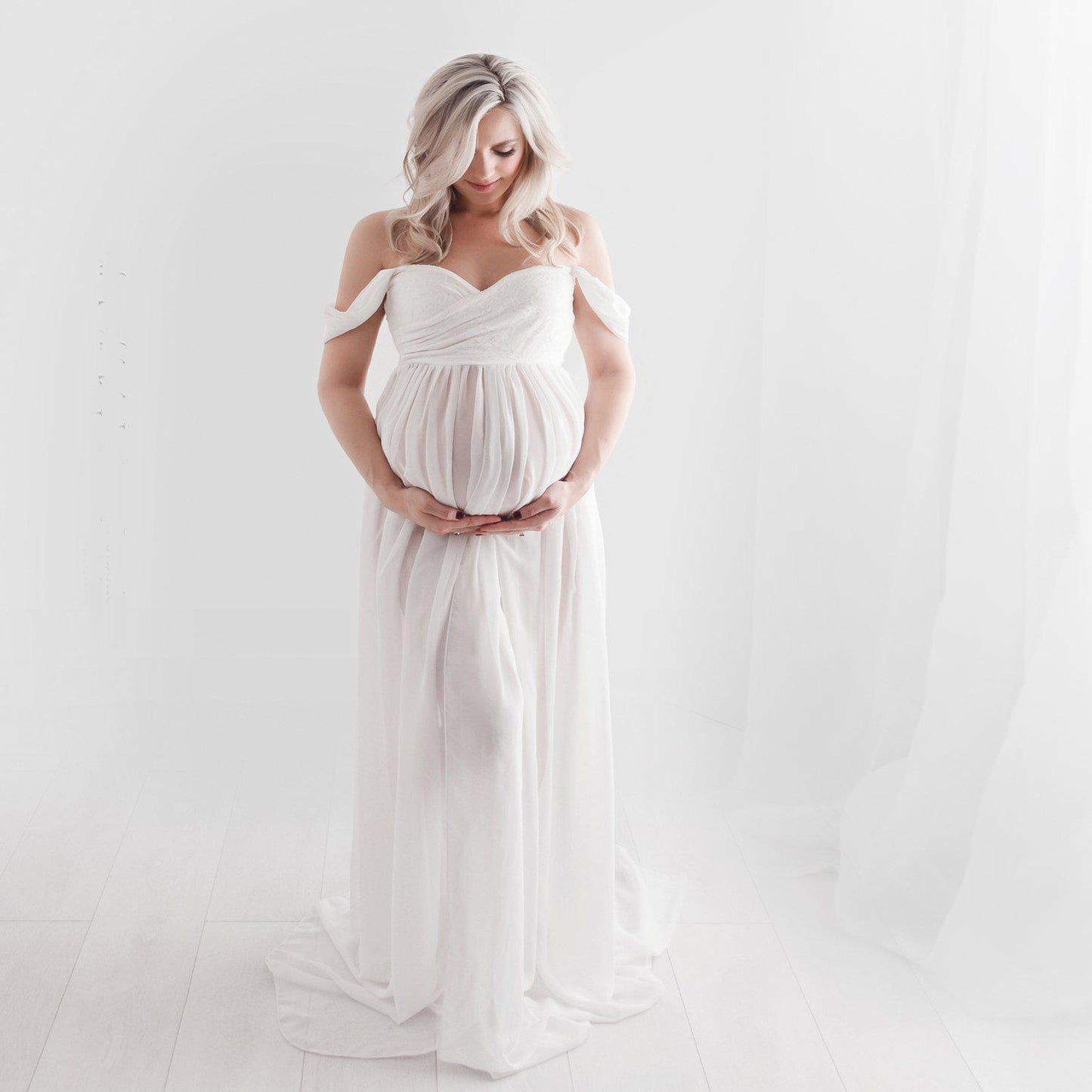 Photo Dress Pregnant Open Floor Long
