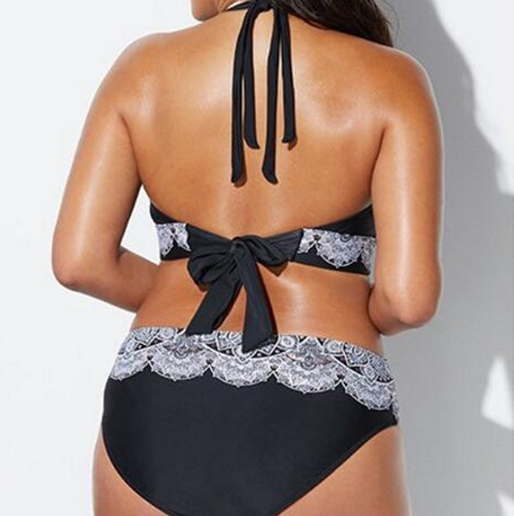 Bikinis Women Women Plus Size Bandage Printing Padded