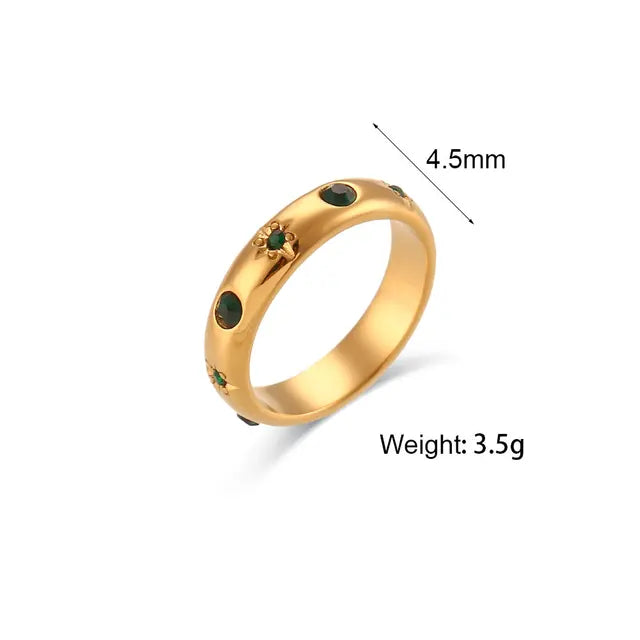 18K Gold Plated Rings Stainless Steel Jewelry