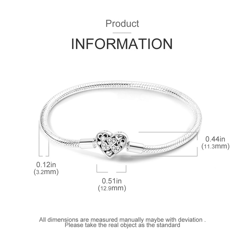 Copper Plated 925 Silver Bracelet Love