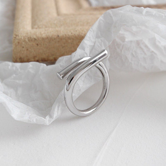 925 Sterling Silver Open Rings Retro Geometric