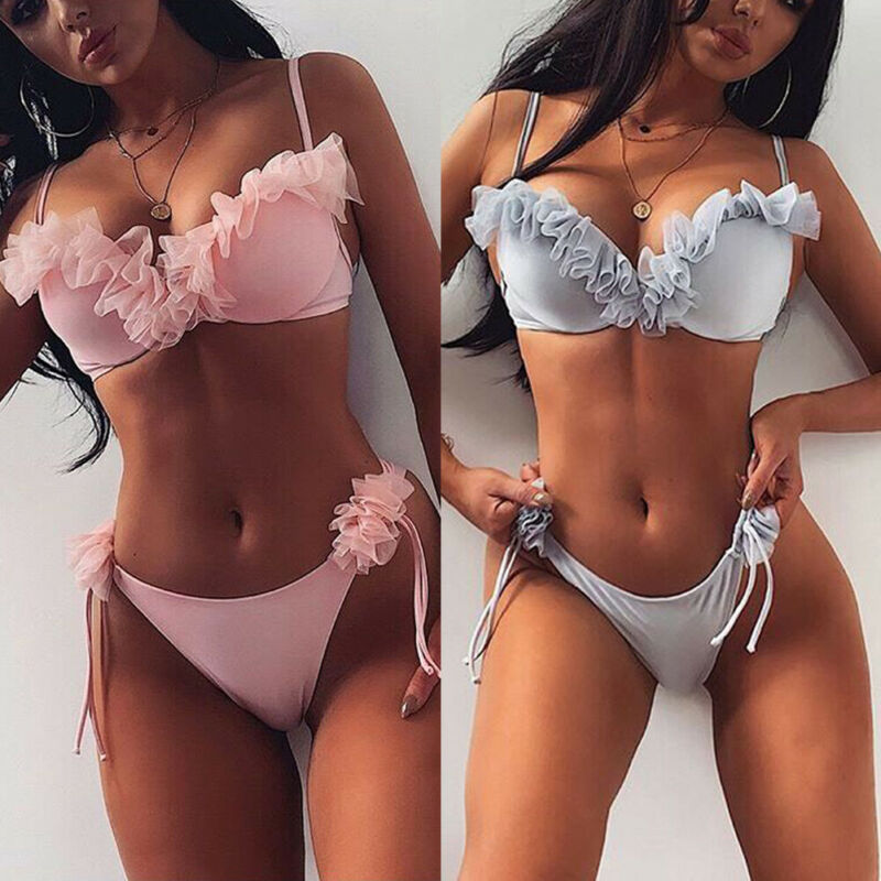Sexy Bikini Set Two-Pieces Ruffles Push Up