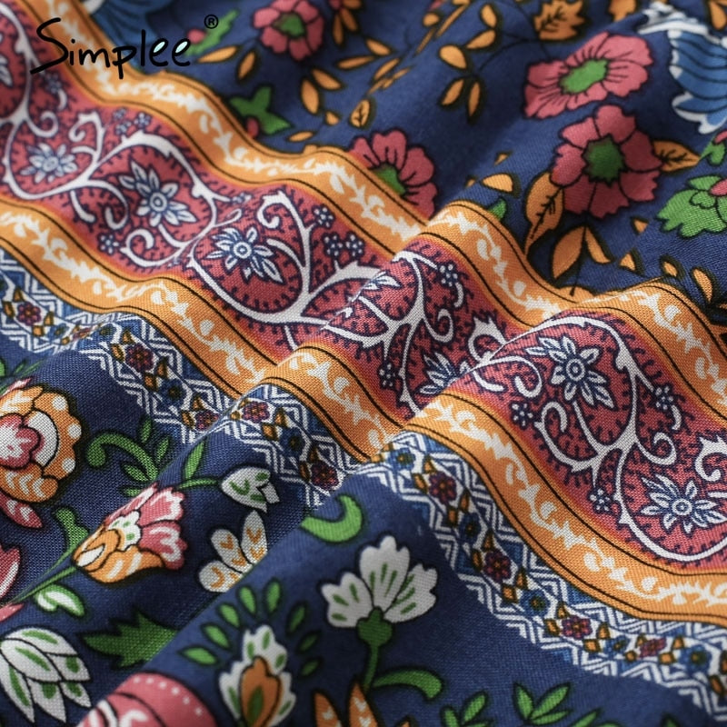 Vintage floral print summer dress