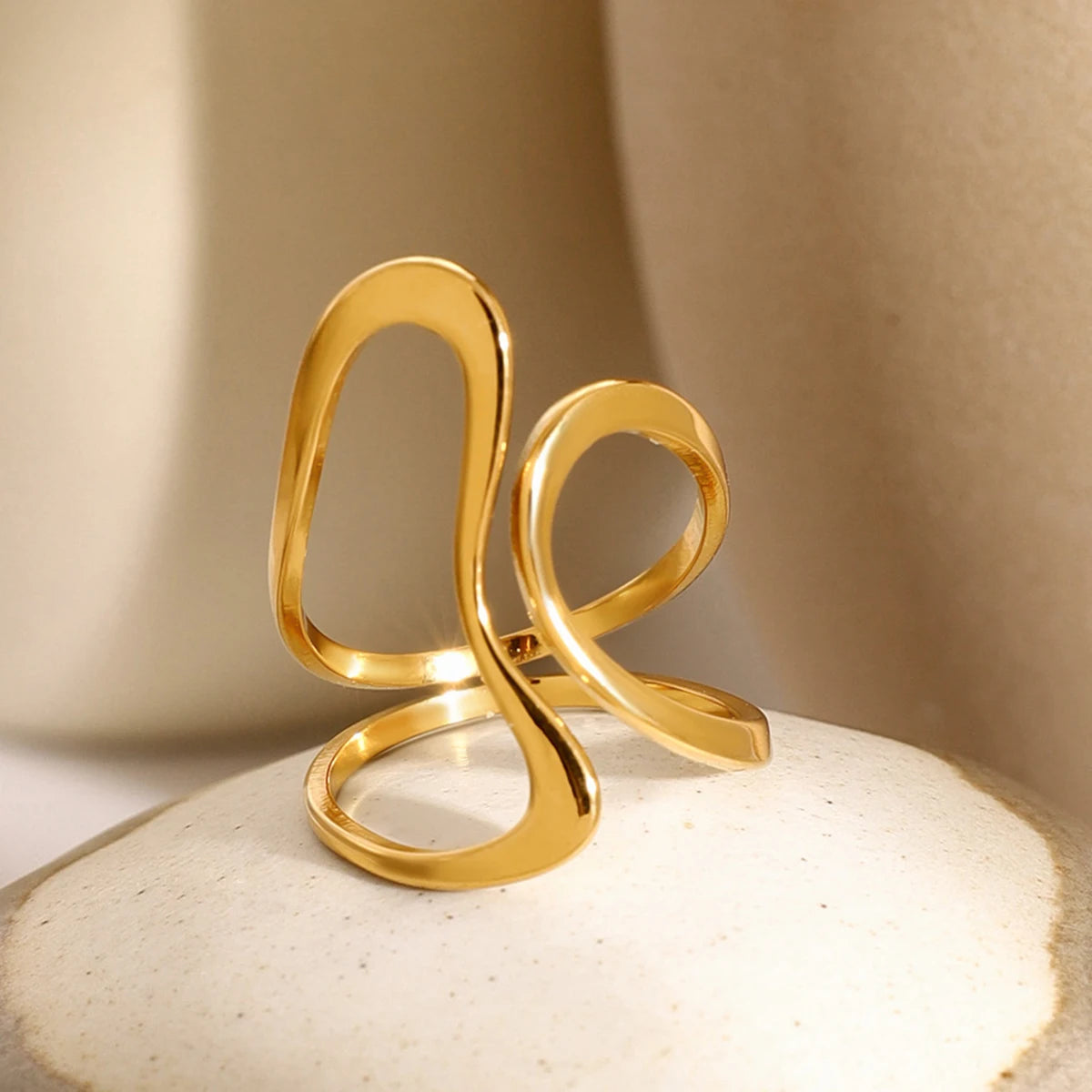 18k gold stainless steel ring