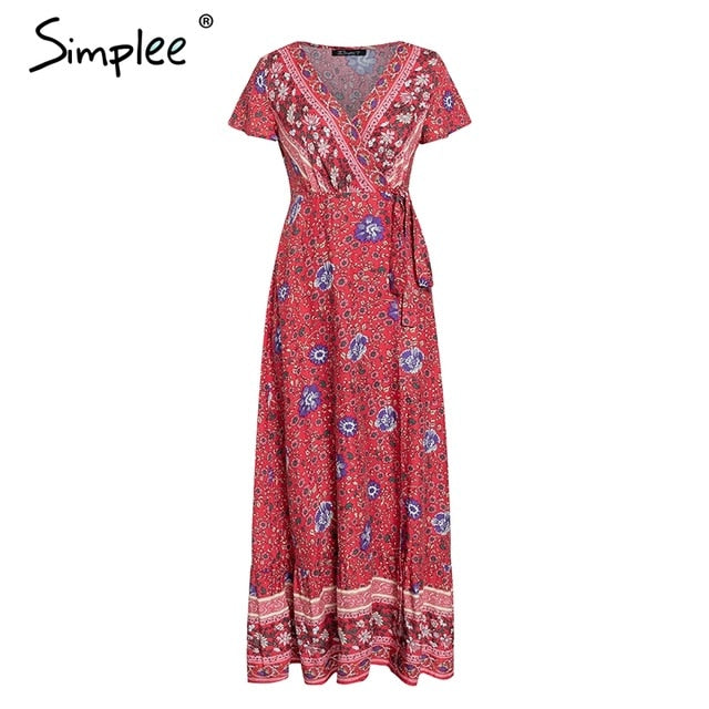 Vintage floral print summer dress