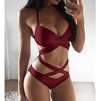 Push-Up Bikini swimsuit women Low Waist Women swimwear swimming Brazilian