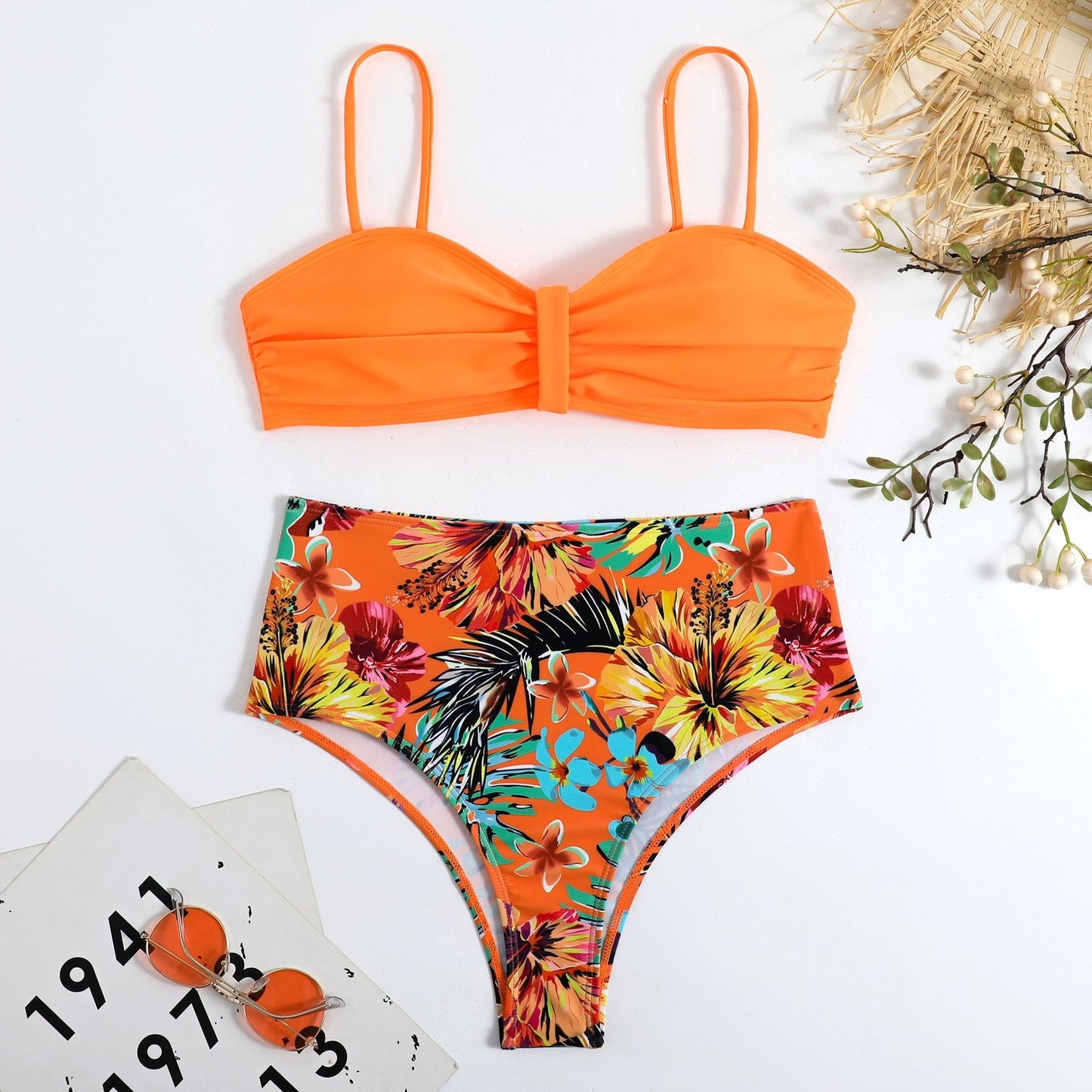 New European and American High Waist Split Sexy Bikini