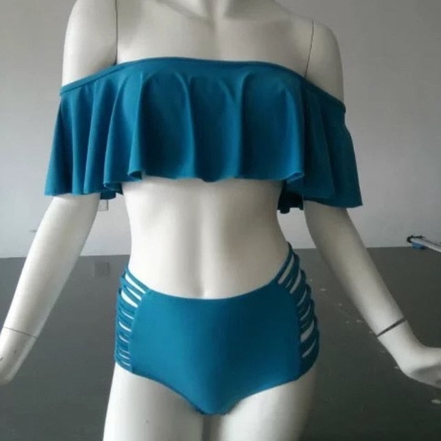 Women's Bikinis Mujer Ruffle Push Up Swimwear Separate Female Swimsuits