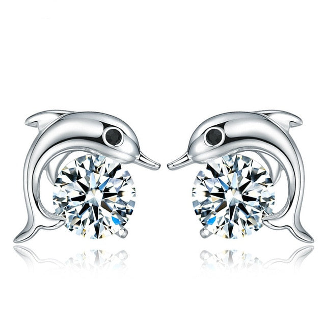 Silver Plated 925 Crystal Earrings Jewelry