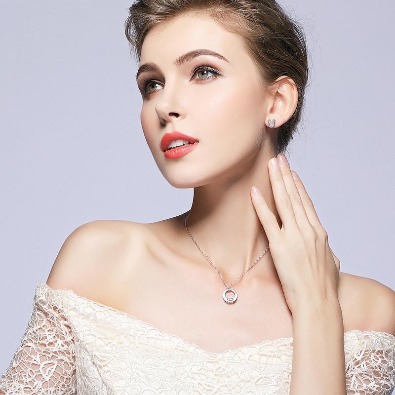 925 Sterling Silver Dazzling Miky Mouse Stud Earrings