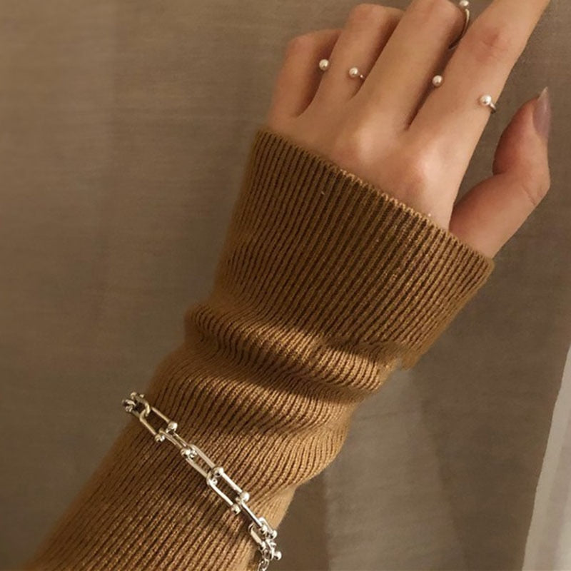 925 Sterling Silver Thick Chain Bracelet